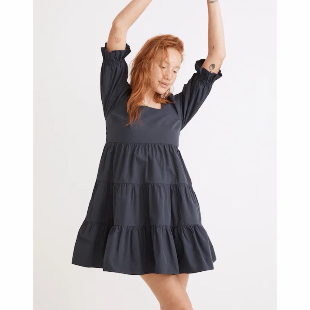 Madewell Poplin Lizzie Babydoll Dress - Twilight